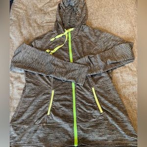 LUKKA striped hooded full zip Jacket athletic performance workout Women’s sizeXL
